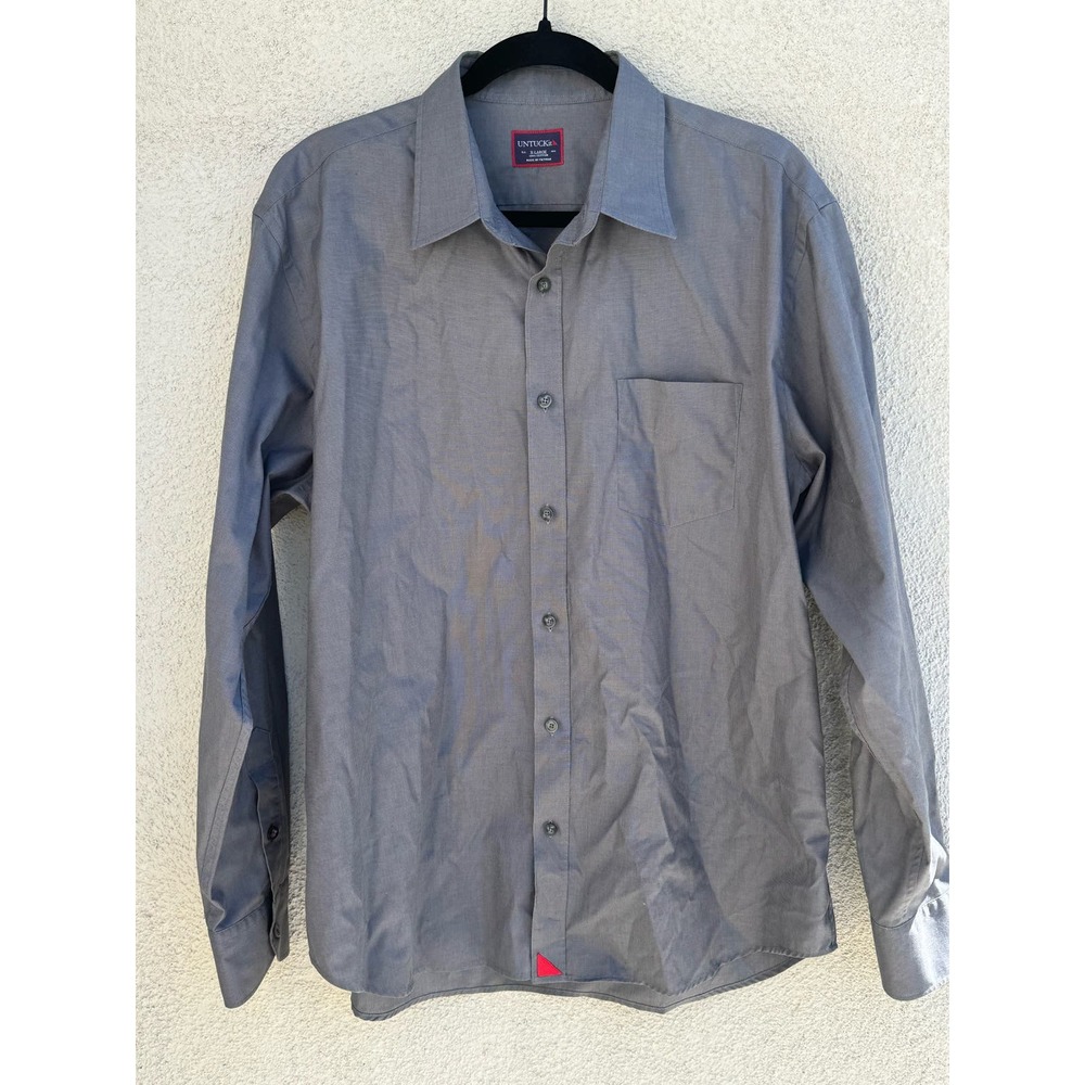 UNTUCKit Men’s XL Dark Gray Button Down Long Sleeve Shirt